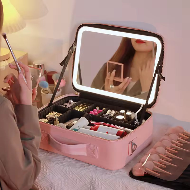 Cosmetiquero LED portátil – Maquíllate con confianza y estilo en cualquier momento y lugar