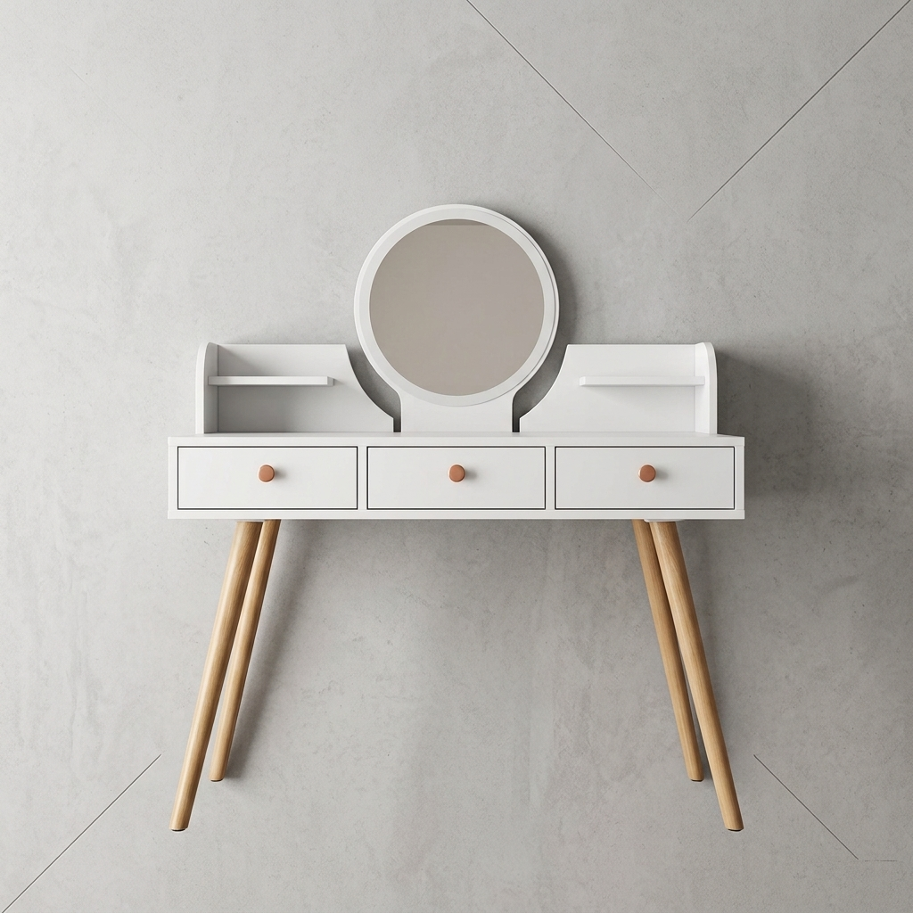 Tocador Organizador de Maquillaje y Escritorio con Espejo LED