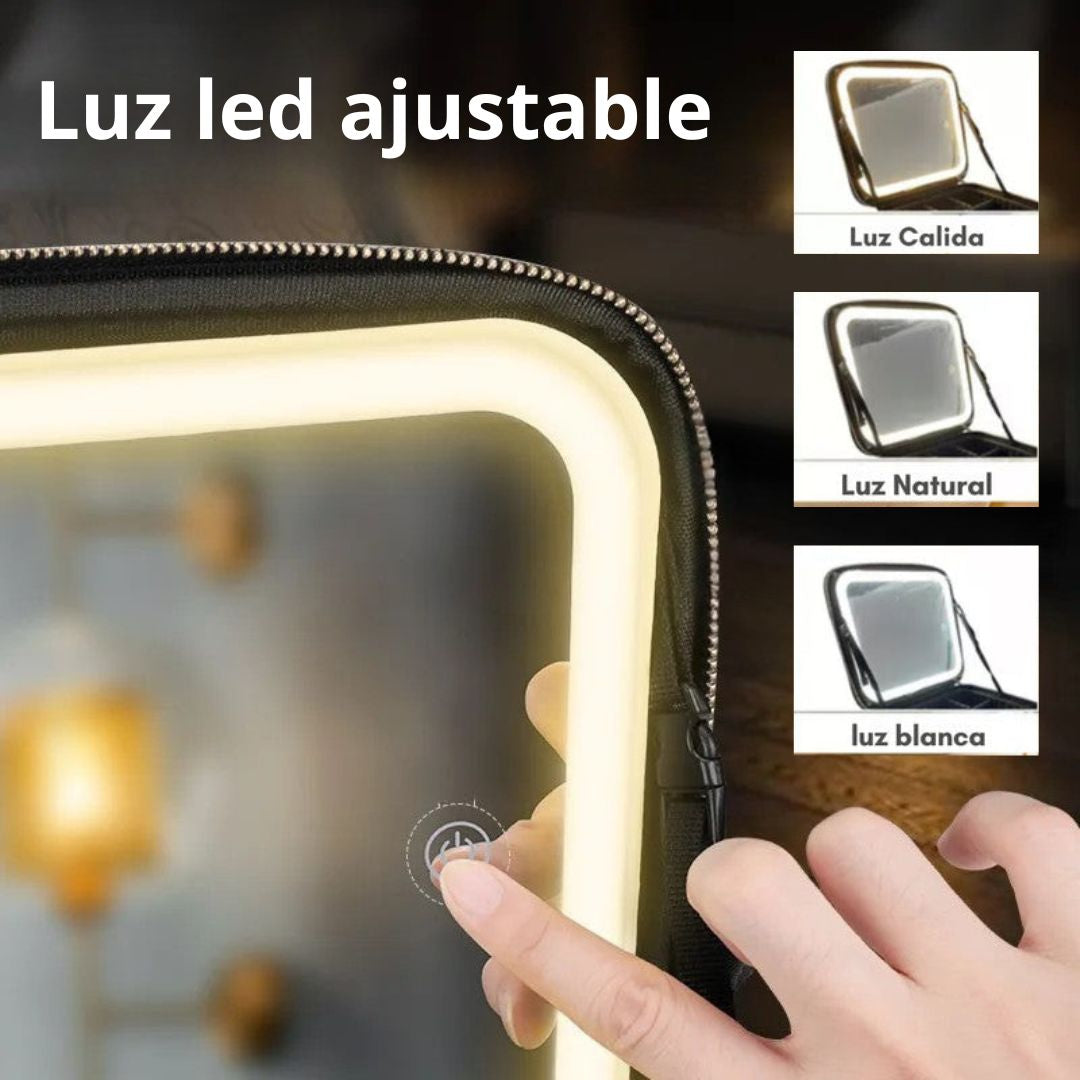 Cosmetiquero LED portátil – Maquíllate con confianza y estilo en cualquier momento y lugar