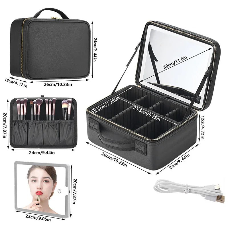 Cosmetiquero LED portátil – Maquíllate con confianza y estilo en cualquier momento y lugar