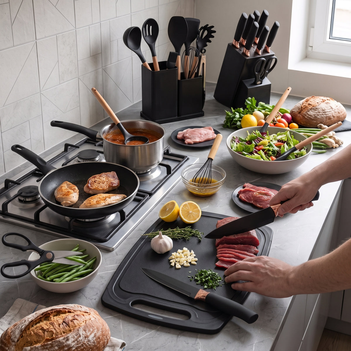Set Inteligente de 19 Utensilios de Cocina
