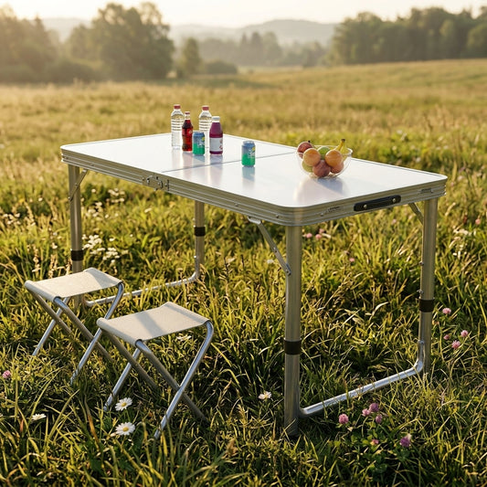 Mesa Plegable Multifuncional con 4 Sillas
