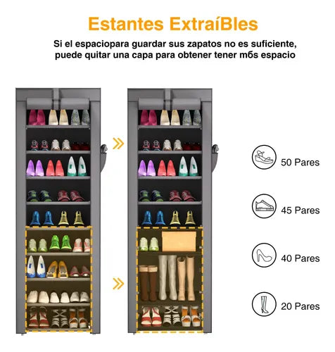 Zapatero vertical de 10 niveles